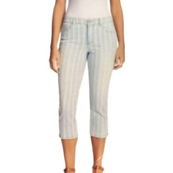 Nine West Jeans Chrystie Capri Plus Size 16 Striped - Picture 9 of 9